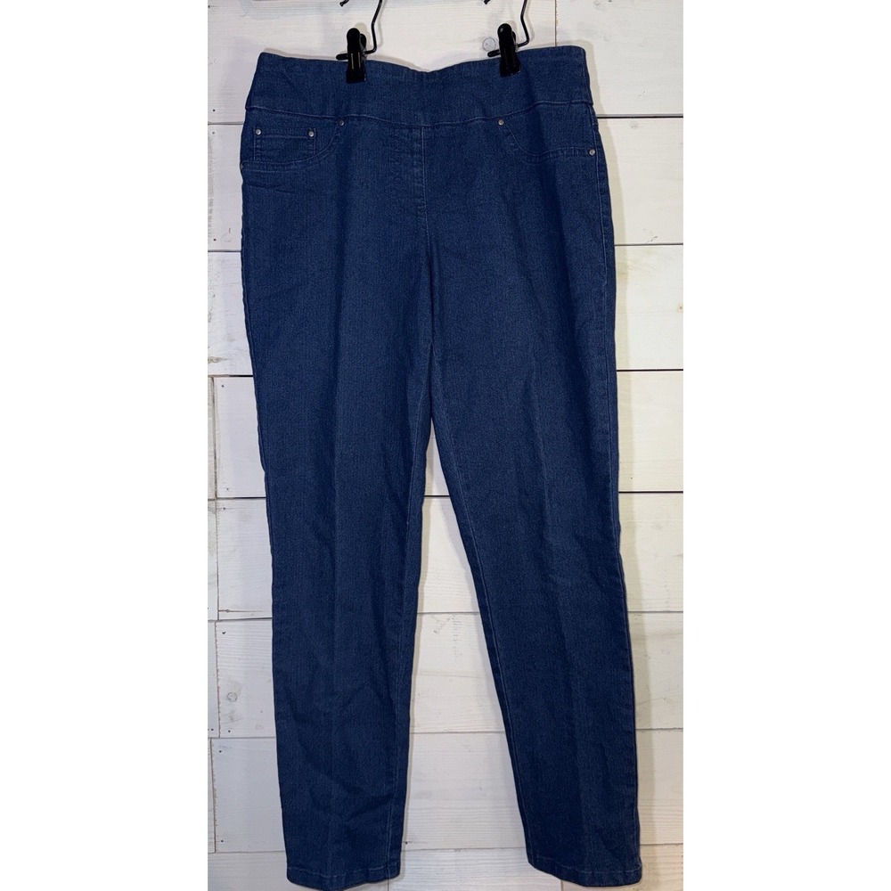 Ruby Rd. Women's Size 4P Pull-On Medium Blue Denim Jeggings Stretch 27" Inseam